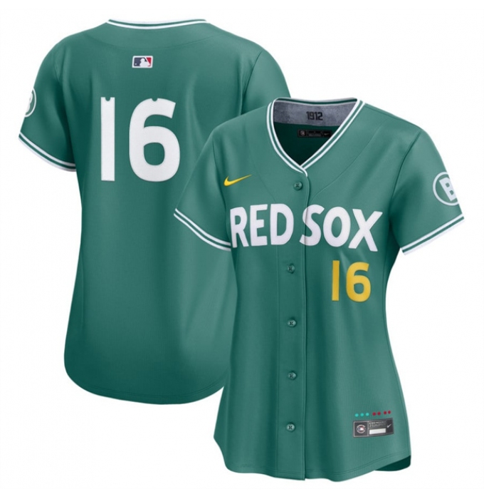 Women's Boston Red Sox #16 Jarren Duran Green 2025 City Connect Limited Stitched Baseball Jersey(Run Small)