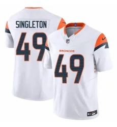 Men's Denver Brocos #49 Alex Singleton White 2024 F U S E Stitched Limited NFL Jersey