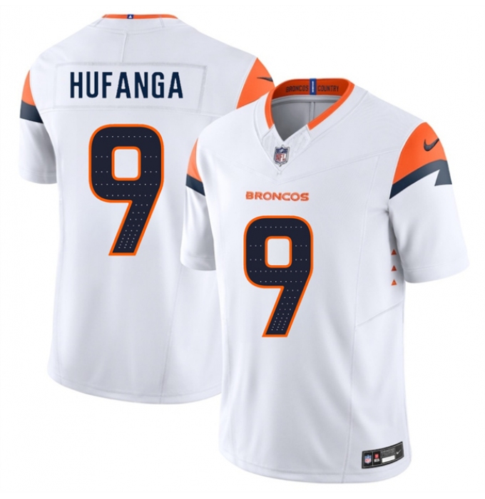 Men's Denver Broncos #9 Talanoa Hufanga White 2025 F.U.S.E. Vapor Limited Football Stitched Jersey