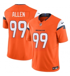 Men's Denver Broncos #99 Zach Allen Orange 2024 F.U.S.E. Vapor Limited Football Stitched Jersey