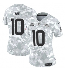 Women's Denver Broncos #10 Bo Nix 2024 F.U.S.E Arctic Camo Salute To Service Limited Stitched Jersey(Run Small)