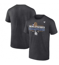 Men's Los Angeles Dodgers Fanatics Heather Charcoal 2024 World Series Champions Locker Room T-Shirt