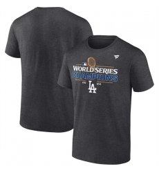 Men's Los Angeles Dodgers Heather Charcoal Big & Tall 2024 World Series Champions Locker Room T-Shirt