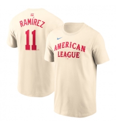 Men's American League #11 Jose Ramirez Cream 2024 All-Star Name & Number T-Shirt