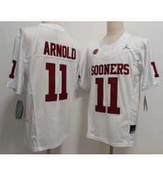 Men's Oklahoma Sooners #11 Jackson Arnold White FUSE College Stitched Jersey