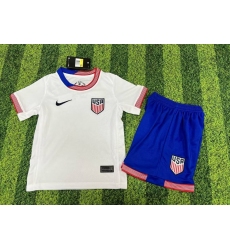 Women's American Team Custom 2024-25 White Home Soccer Jersey Suit