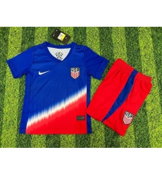 Youth American Team Custom 2024-25 Royal Away Soccer Jersey Suit