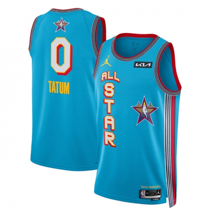 Men's 2025 All-Star #0 Jayson Tatum Light Blue Stitched Basketball Jersey