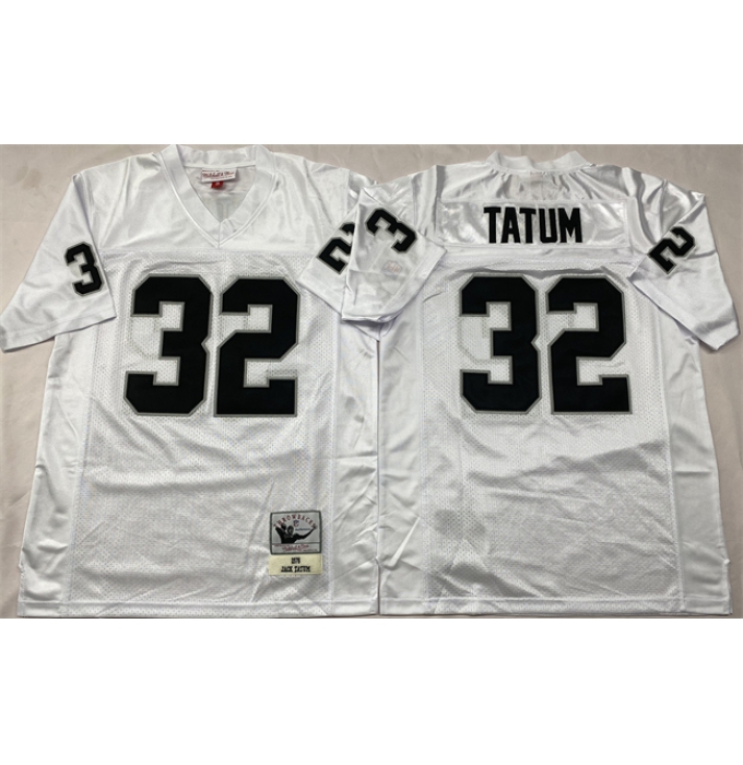 Men's Las Vegas Raiders #32 Jack Tatum White Throwback Football Stitched Jersey
