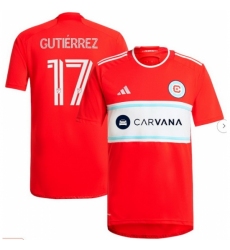 Men's Chicago Fire Brian Gutierrez adidas Red 2024 Return To Red Replica Player Jersey