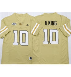 Men's Georgia Tech Yellow Jackets #10 Haynes King Golden F.U.S.E. Limited Stitched Jersey