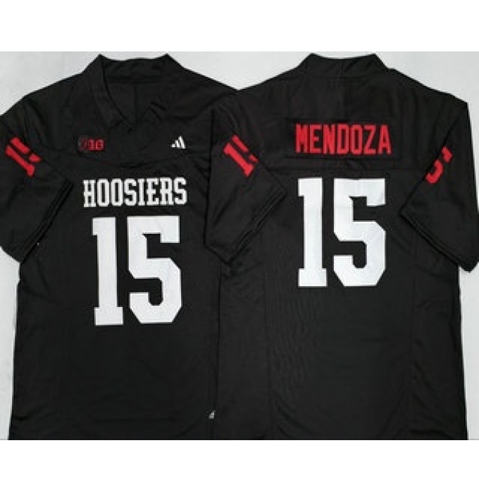 Men's Indiana Hoosiers #15 Fernando Mendoza Black College Football Jersey