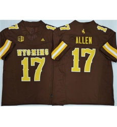 Men's Wyoming Cowboys #17 Josh Allen Brown 2026 F.U.S.E. Stitched College Football Jersey