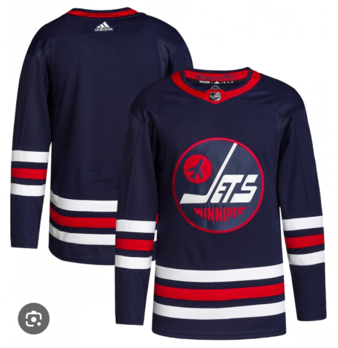 Men's Winnipeg Jets Blank Adidas 2021-22 Navy Stitched Jersey