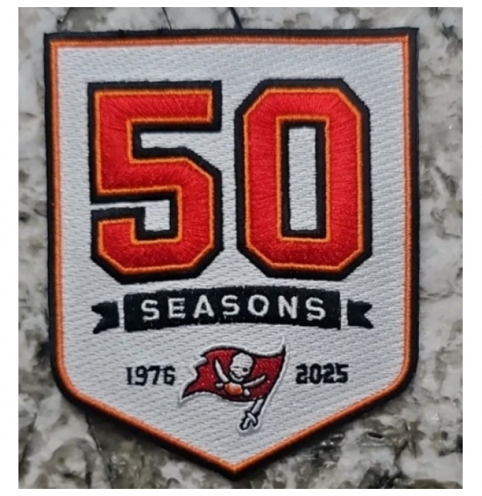 Tampa Bay Buccaneers 50TH Anniversary Patch White Biaog