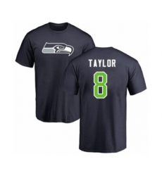 Football Seattle Seahawks #8 Jamar Taylor Navy Blue Name & Number Logo T-Shirt