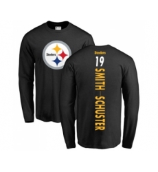 Football Pittsburgh Steelers #19 JuJu Smith-Schuster Black Backer Long Sleeve T-Shirt