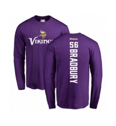 Football Minnesota Vikings #56 Garrett Bradbury Purple Backer Long Sleeve T-Shirt