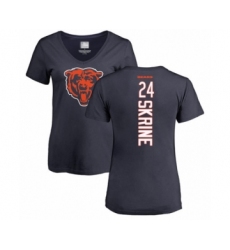 Football Women's Chicago Bears #24 Buster Skrine Navy Blue Backer T-Shirt