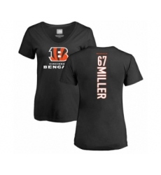 Football Women's Cincinnati Bengals #67 John Miller Black Backer T-Shirt