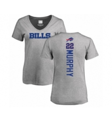 Football Women's Buffalo Bills #22 Marcus Murphy Ash Backer V-Neck T-Shirt