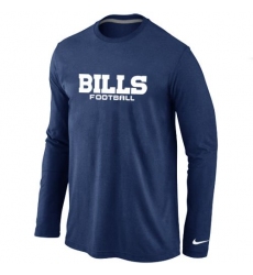 Nike Buffalo Bills Authentic Font Long Sleeve NFL T-Shirt - Dark Blue