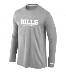 Nike Buffalo Bills Authentic Font Long Sleeve NFL T-Shirt - Grey