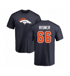 Football Denver Broncos #66 Dalton Risner Navy Blue Name & Number Logo T-Shirt