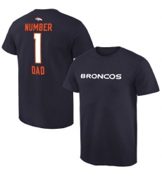 NFL Men's Denver Broncos Pro Line Navy Number 1 Dad T-Shirt