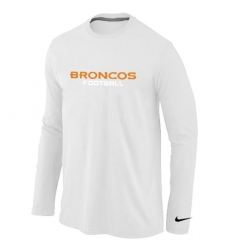 Nike Denver Broncos Authentic Font Long Sleeve NFL T-Shirt - White