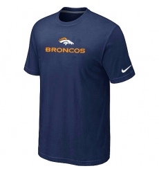 Nike Denver Broncos Authentic Logo NFL T-Shirt - Navy Blue