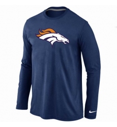 Nike Denver Broncos Team Logo Long Sleeve NFL T-Shirt - Navy Blue