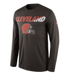 NFL Men's Cleveland Browns Nike Brown Legend Staff Practice Long Sleeve Performance T-Shirt