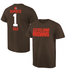 NFL Men's Cleveland Browns Pro Line Brown Number 1 Dad T-Shirt