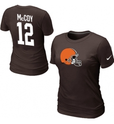 Nike Cleveland Browns #12 Colt McCoy Name & Number Women's NFL T-Shirt - Brown