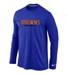 Nike Cleveland Browns Authentic Font Long Sleeve NFL T-Shirt - Blue