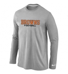 Nike Cleveland Browns Authentic Font Long Sleeve NFL T-Shirt - Grey