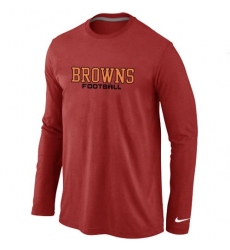 Nike Cleveland Browns Authentic Font Long Sleeve NFL T-Shirt - Red