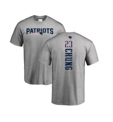 Football New England Patriots #23 Patrick Chung Ash Backer T-Shirt