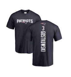 Football New England Patriots #3 Stephen Gostkowski Navy Blue Backer T-Shirt