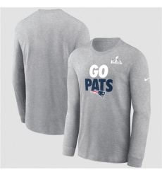 Men's New England Patriots Heather Gray 2025 Super Bowl LX Fast As Fast Gets Long Sleeve T-Shirt