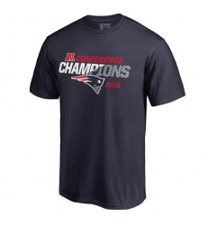 NFL Men's New England Patriots Pro Line by Fanatics Branded Navy 2016 AFC Conference Champions Striped T-Shirt