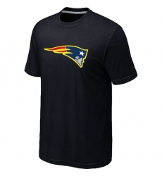 New England Patriots Neon Logo Charcoal NFL T-Shirt - Black