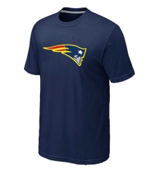 New England Patriots Neon Logo Charcoal NFL T-Shirt - Dark Blue