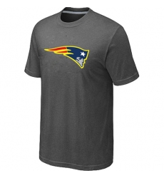 New England Patriots Neon Logo Charcoal NFL T-Shirt - Dark Grey