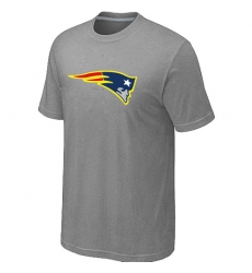 New England Patriots Neon Logo Charcoal NFL T-Shirt - Grey