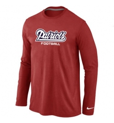 Nike New England Patriots Authentic Font Long Sleeve NFL T-Shirt - Red