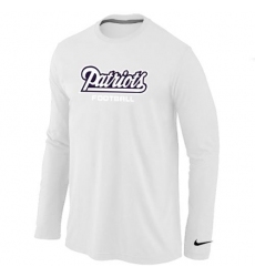 Nike New England Patriots Authentic Font Long Sleeve NFL T-Shirt - White