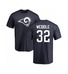Football Los Angeles Rams #32 Eric Weddle Navy Blue Name & Number Logo T-Shirt