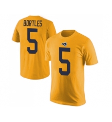 Men's Los Angeles Rams #5 Blake Bortles Gold Rush Pride Name & Number T-Shirt